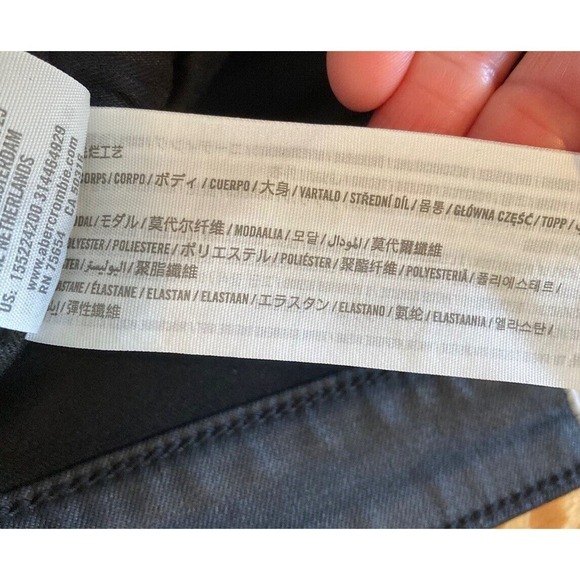 NWT $99 Abercrombie & Fitch High Rise Super Skinny Ankle Pants Size 28 Black - Picture 4 of 10